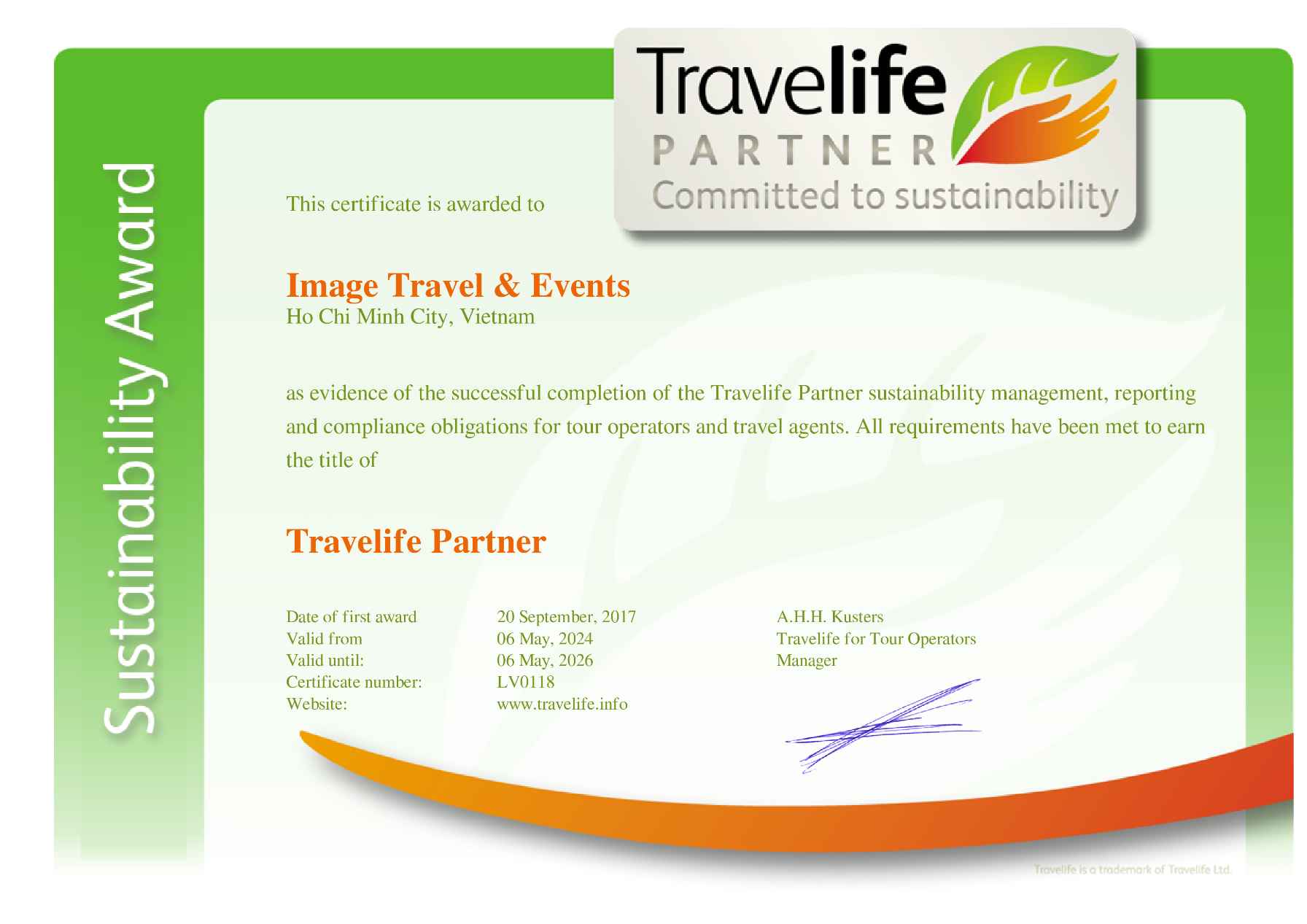 Certification Travelife