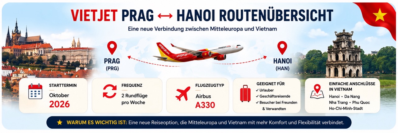 Vietjet Eröffnet Neue Flüge Von Prag Nach Vietnam Im Jahr 2026